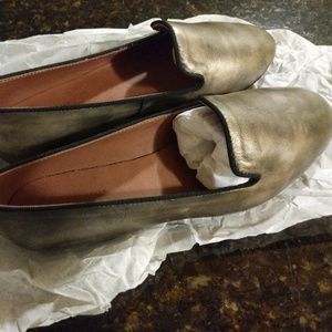 Barney's New York Pewter/Gold  Loafers/Flats